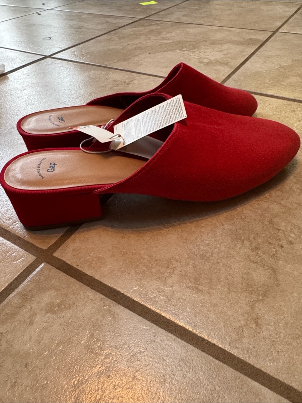 GAP Red Slip-On Mules with Pointed Toe